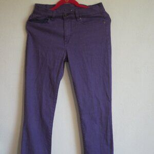 DG2 Diane Gilman Dark Purple Stretchy Straight-Leg Jeans in Size 6